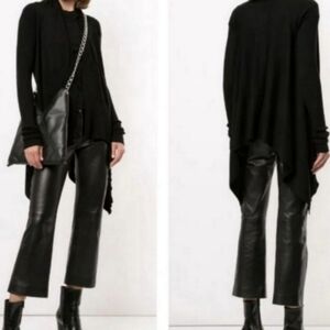 RICK OWENS SHEER ASSYMETRIC CARDIGAN SWEATER